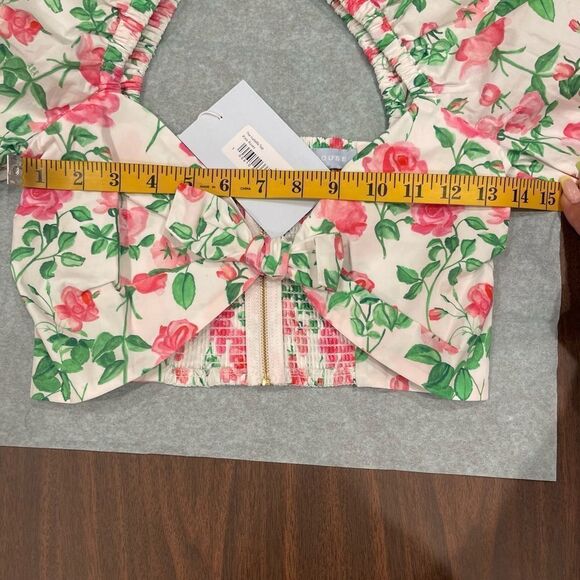 Hill House Floral Crop Top - Pink and Green - Picture 12 of 12